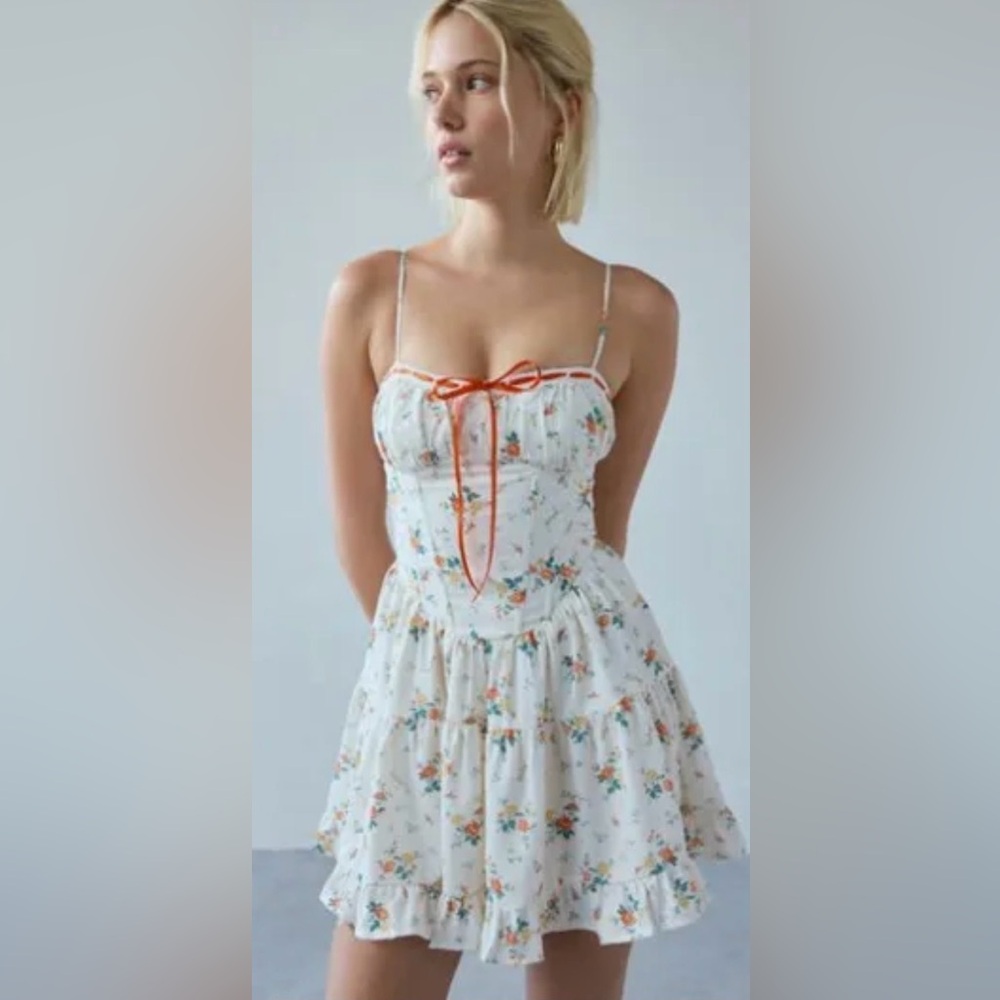 Kiss the Sky Villa Floral Spaghetti Strap Mint Ruffle Dress
Babydoll Size XL